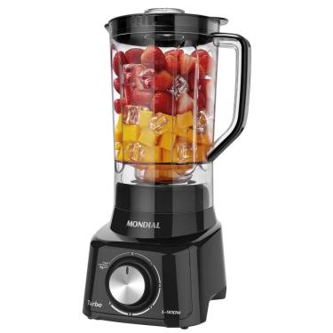 Imagem de Liquidificador Mondial Turbo Full L-900 FB 900W 2,7L Filtro Inox 5 Velocidades Preto 220V