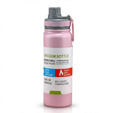 Imagem de Garrafa Térmica Vacuum 769ml Rosa Claro Aço Inox para Hidratação Diári
