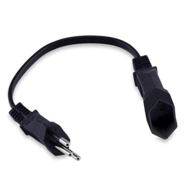 Imagem de Mini Cordão Prolongador Tripolar Cabo 3 X 0,75mm 20cm 10A Preto - Forc