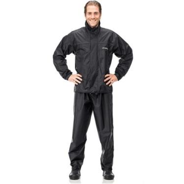 Imagem de Conjunto Capa de Chuva Pantaneiro Nylon Com Gola, Preto, G