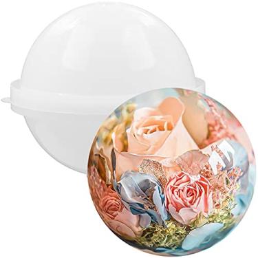 Imagem de Molde de silicone esfera de 12,7 cm extra grande para resina epóxi, cera de vela, sabonete caseiro, bomba de banho, concreto, cimento, gesso