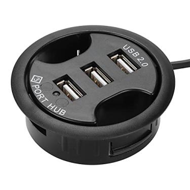 Imagem de EBTOOLS Divisor de cubo USB, Docking station USB de formato redondo de 3 portas para desktop USB, sem fonte de alimentação externa, para uso doméstico, escritório