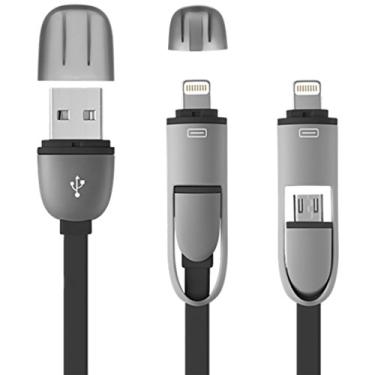 Imagem de Cabo 2 em 1 USB com adaptador, Multilaser, WI333, Iphone 5 e Iphone 6 e Iphone 7, Cinza