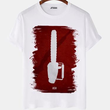 Imagem de Camiseta masculina Ash Vs Evil Dead Serra Eletrica Art Camisa Blusa Branca Estampada