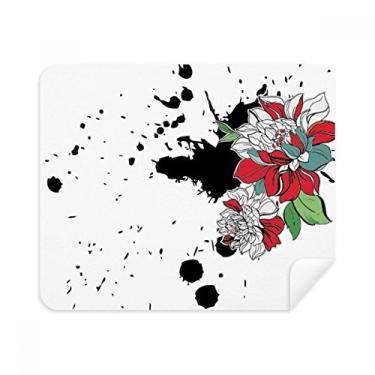 Imagem de Tinta aquarela flor peônia pano de limpeza limpador de tela 2 peças tecido de camurça