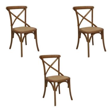Imagem de 3 Cadeiras Decorativas Danna Rattan Natural Bétula