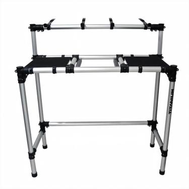 Imagem de Suporte Profissional Dj Titanium Racks RDJCDJ Ideal Para 1 Mixer e 2 CDJs Com Suporte Notebook