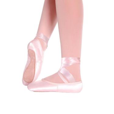 Imagem de Sapatilha Só Dança Meia Ponta Cetim com Fita para Ballet F-66