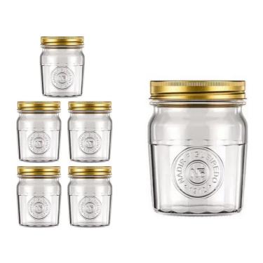 Imagem de Pote Americado Vintage Retro Tampa Biscoito 500ml Nadir 5Un