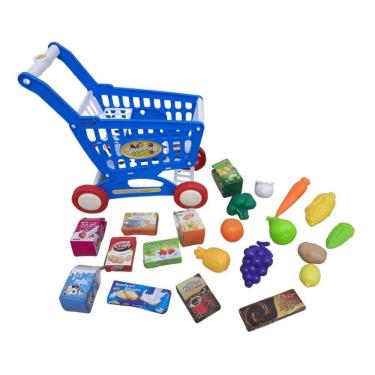 Imagem de Carrinho Supermercado Infantil Azul Bw173Az