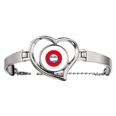 Imagem de N/A N/A Bracelete inglês com texto indicado britânico para representação de coração joia bracelete de arame, medium, metal