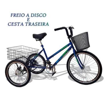 Imagem de Bicicleta Triciclo Deluxe Wendy Aro 26 Completo Azul