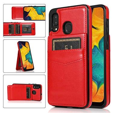 Imagem de Mobile phone accessories Para Samsung for Galaxy A20 / A30 cor sólida PC + capa protetora TPU com suporte e slots de cartão phone case