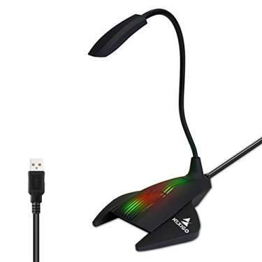 Imagem de NexiGo Microfone de computador USB, microfone de mesa com pescoço de ganso ajustável e indicador de LED, compatível com Windows/Mac/Laptop/Desktop, ideal para YouTube, Skype, Zoom, Streaming de jogos
