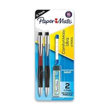 Imagem de Paper Mate Conjunto de lapiseiras Ultra Comfort Mate 0,7 mm, HB #2, cores sortidas, 2 unidades