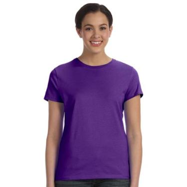 Imagem de Camiseta feminina de algodão Nano-T Hanes, Roxa, XX-Large