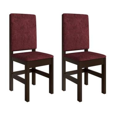 Imagem de Conjunto De 2 Cadeiras Mistic Suede Tabaco E Vinho - Zamarchi