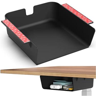 Imagem de HumanCentric Prateleira de armazenamento sob a mesa, organizador de gavetas para mesas de escritório, estações de trabalho e mesa de apoio, suporte sob a prateleira adiciona bandeja de armazenamento,