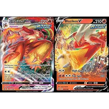 Imagem de Pokémon - Cartas de Coleção - Lote de Cartas - Blaziken Vmax & V - Chilling Reign - 020/198 & 021/198