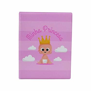 Imagem de Álbum de 500 fotos 10x15 Minha princesa Bebê Rosa + ADESIVO
