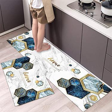Imagem de SHENGANG Tapete de cozinha à prova de óleo à prova d'água tapete de banho macio para quarto tapete de chão para sala de estar tapete de porta tapete de cozinha, 5,40x60/120 cm