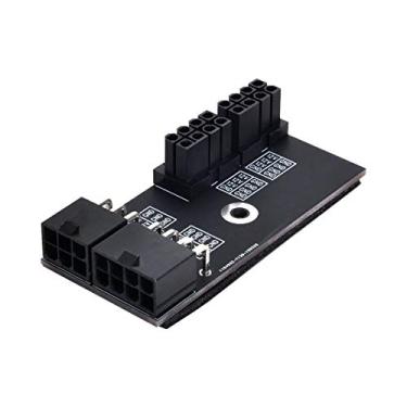 Imagem de Adaptador CY Dual ATX 8 pinos fêmea para 6 + 8 pinos macho adaptador angular de 180 graus para placa gráfica GPU