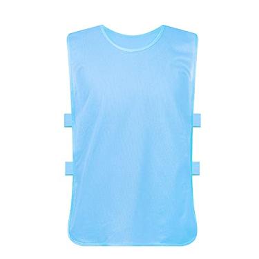Imagem de Babadores de futebol adulto equipe esportes futebol treino treino colete malha respirável secagem rápida para atividades de construção em grupo ao ar livre 6 peças, azul, tamanho grande