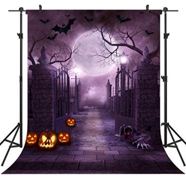 Imagem de OUYIDA Tema de Halloween de 1,52 m x 1,83 m, pano de fundo de fotografia personalizado, suporte de estúdio TP262A, Clear, 5'x7'
