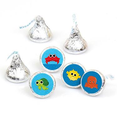 Imagem de Under The Sea Critters - 108 Round Candy Labels Party Favours - Fits Hershey's Kisses