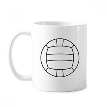 Imagem de Caneca com estampa de desenho de linha esportiva de voleibol cerâmica xícara de café e porcelana