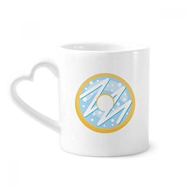 Imagem de Blue Donut Sobremesa Caneca de Comida Doce Café Cerâmica Copos Copo de Coração de Vidro
