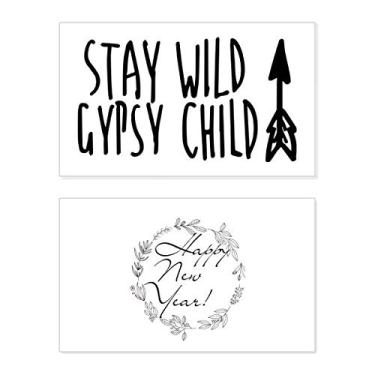 Imagem de Keep Wild Gypsy Child Quote Festival Ano Novo Cartão de felicitações Mensagem Presente