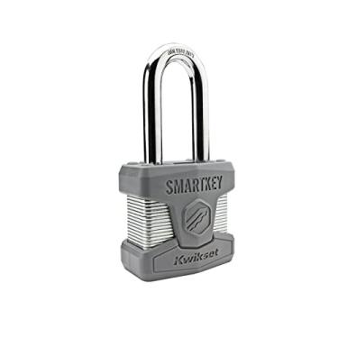 Imagem de Kwikset 026SMTLNG SHKL PDL Stanley SmartKey Cadeado longo Grilha, 50 mm, Cromado acetinado