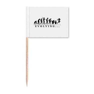 Imagem de Marcador de palito de dente com movimento humano de macaco evolucionário para decoração de festa