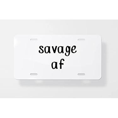 Imagem de Savage Af Capa para placa de carro – Capa para placa de carro – Capa para placa de carro 15 x 30 cm