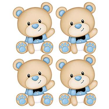 Imagem de Aplique MDF e Papel Litoarte 3 cm - Modelo APM3-217 Ursinhos Bebês