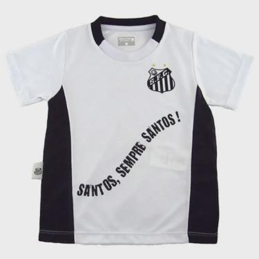 Imagem de Camiseta revedor santos recorte menino branco E preto