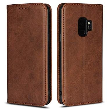 Imagem de Capas flip para smartphone capa carteira de couro para Samsung Galaxy S9, capa de couro vegano premium [capa interna de TPU à prova de choque] capa protetora fina à prova de choque compatível com Samsung Galaxy S9 Flip Ca