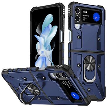 Imagem de Capa de armadura rígida à prova de choque para Samsung Galaxy Z Flip4 5G Flip 4 Flip3 Flip 3 Capa de proteção anti-detonação para Samsung Flip4, azul marinho, para Samsung Z Flip 4