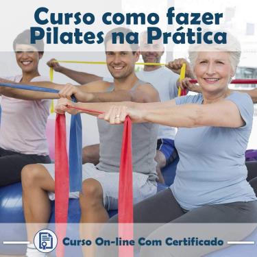 Imagem de Curso online em videoaula sobre como fazer Pilates na Prática com certificado + 2 brindes