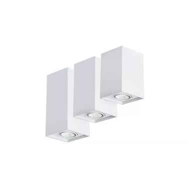 Imagem de Plafon Sobrepor Quadrado Alumínio Branco Com Fundo Preto - Impacto 40cm