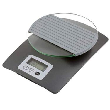 Imagem de balança de cozinha digital balança de cozinha balança de comida digital portátil para assar e cozinhar em bandejas de vidro, balança de cozinha com função de descascar