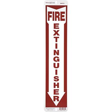 Imagem de Hillman 844112 Símbolo de flecha de alumínio branco e vermelho, placa de extintor de incêndio de 10 x 45 cm
