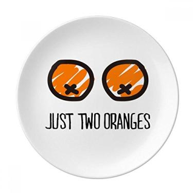 Imagem de Just Oranges - Prato laranja com desenho divertido de porcelana salver talheres, Prato de jantar