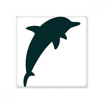 Imagem de Azulejo de cerâmica de golfinho Blue Ocean Streamline brilhante decalque de tijolo esmaltado