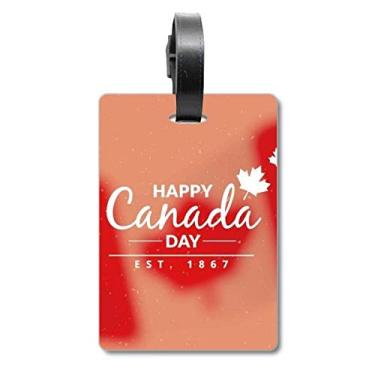 Imagem de Maple Leaf Happy Canada Day 4 Of July Slogan Bagagem Etiqueta Bagagem Cartão Scutcheon Etiqueta