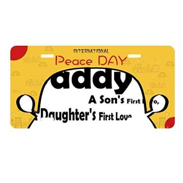 Imagem de DIYthinker Placa de licença com citação Love Hero Daddy Festival Tag Decoração de carro Dia da Paz