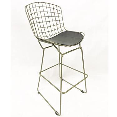 Imagem de Banqueta BERTÓIA cor Rato assento preto altura 70cm - Poltronas do Sul