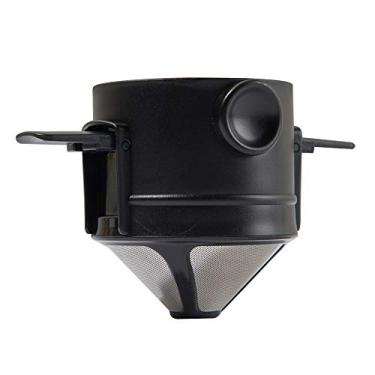 Imagem de JUNKAI Filtro de café reutilizável, coador de café portátil de aço inoxidável com filtro de alça dobrável apenas