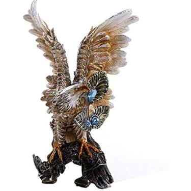 Imagem de Estátua de águia ornamentos de resina pássaro estatueta de animal escultura Feng Shui escritório, sala de estar, negócios, decoração de melhor abertura, presente
